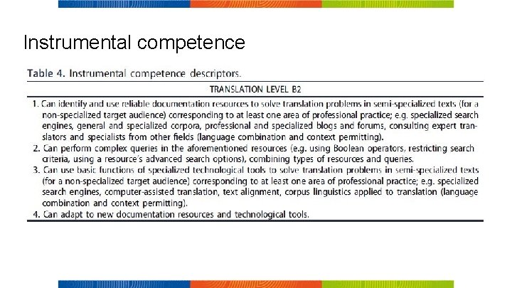 Instrumental competence 