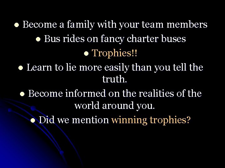 Become a family with your team members l Bus rides on fancy charter buses