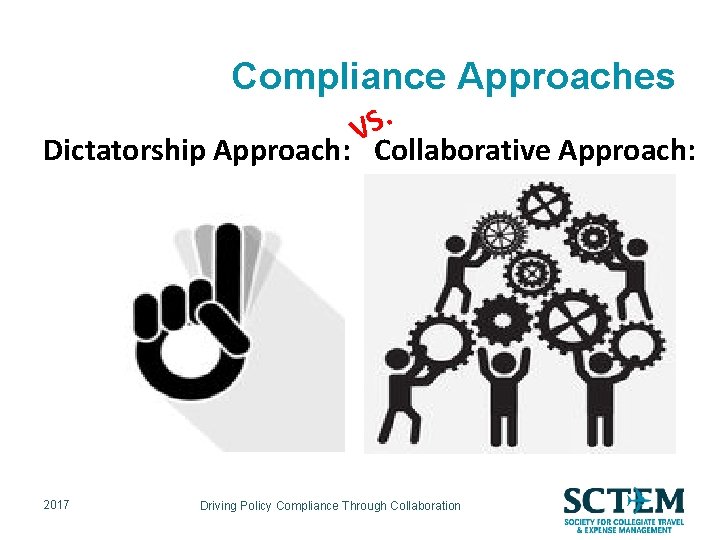 Compliance Approaches . S V Dictatorship Approach: Collaborative Approach: • Write the policy based