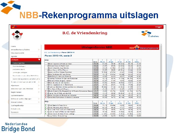 NBB-Rekenprogramma uitslagen 