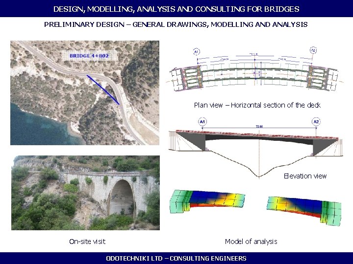 DESIGN, MODELLING, ANALYSIS AND CONSULTING FOR BRIDGES PRELIMINARY DESIGN – GENERAL DRAWINGS, MODELLING AND