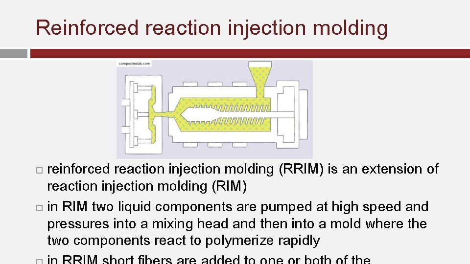 Reinforced reaction injection molding reinforced reaction injection molding (RRIM) is an extension of reaction Reinforced reaction injection molding reinforced reaction injection molding (RRIM) is an extension of reaction