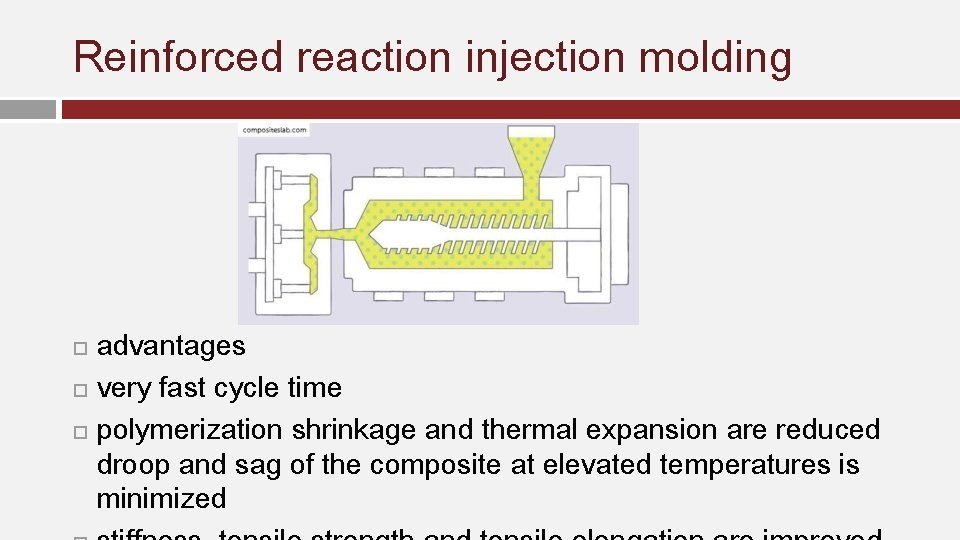 Reinforced reaction injection molding advantages very fast cycle time polymerization shrinkage and thermal expansion Reinforced reaction injection molding advantages very fast cycle time polymerization shrinkage and thermal expansion