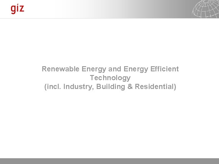 Renewable Energy and Energy Efficient Technology (incl. Industry, Building & Residential) Seite 