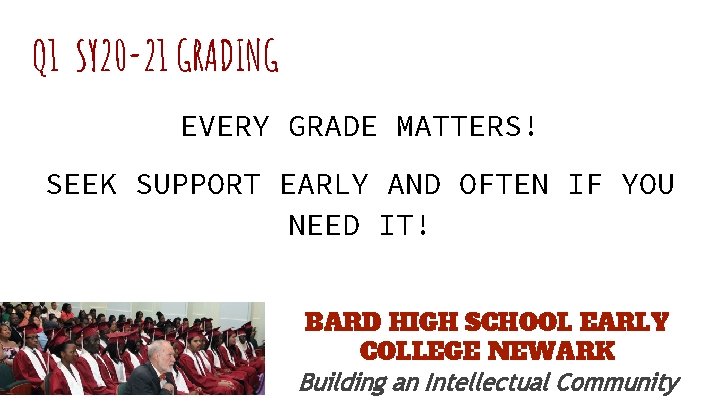 Q 1 SY 20 -21 GRADING EVERY GRADE MATTERS! SEEK SUPPORT EARLY AND OFTEN