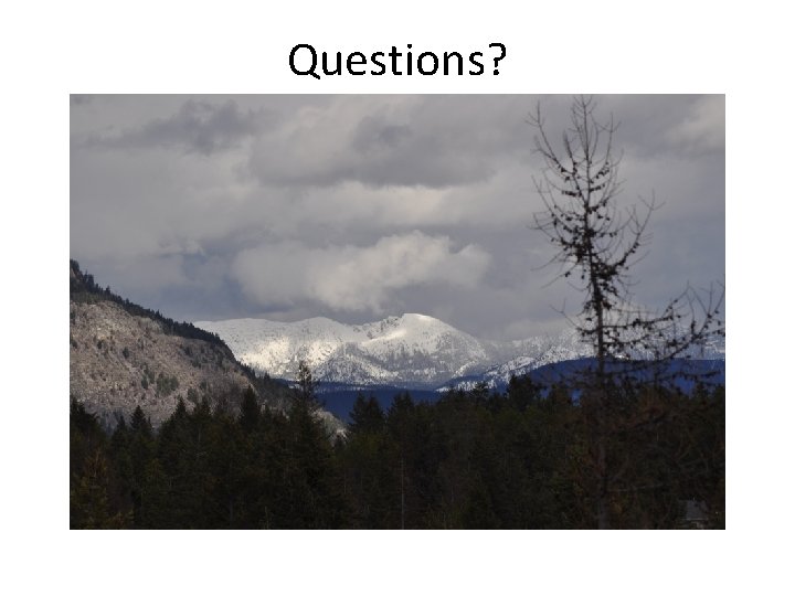 Questions? 