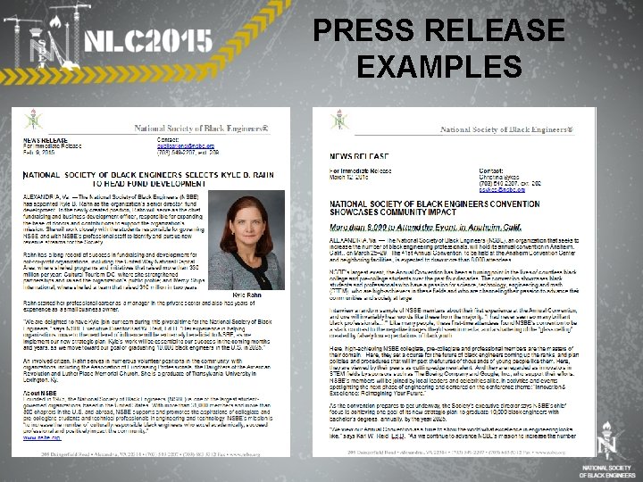 PRESS RELEASE EXAMPLES 