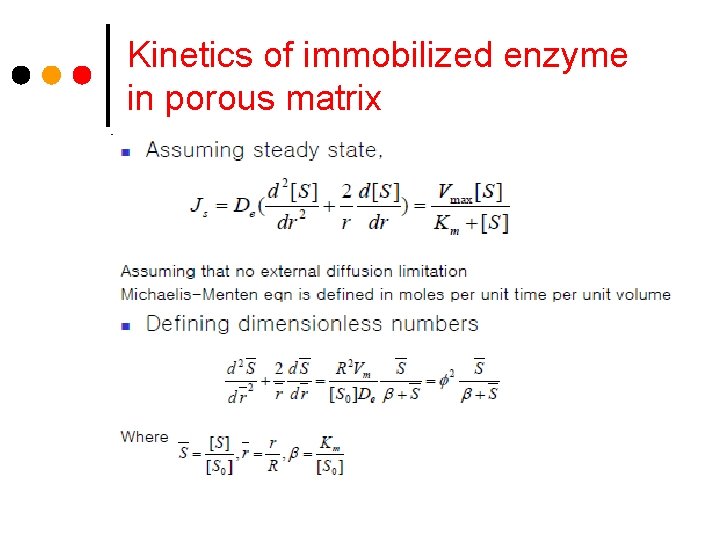 Kinetics of immobilized enzyme in porous matrix 