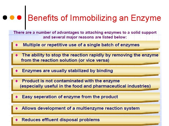 Benefits of Immobilizing an Enzyme 