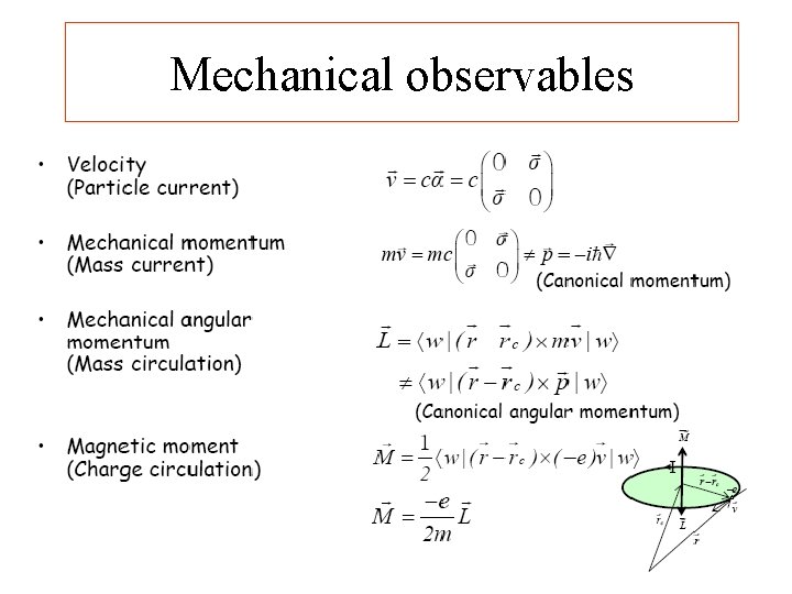Mechanical observables 