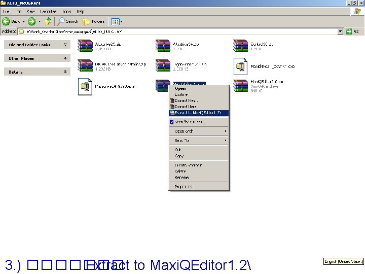 3. ) ������� Extract to Maxi. QEditor 1. 2 