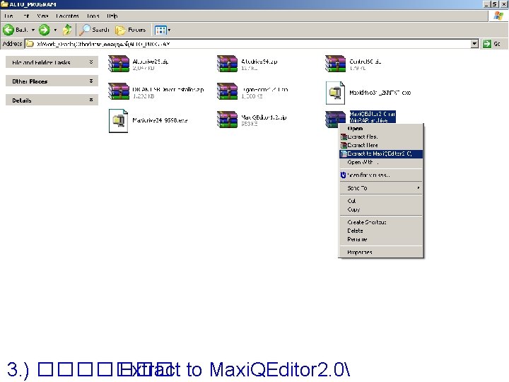 3. ) ������� Extract to Maxi. QEditor 2. 0 