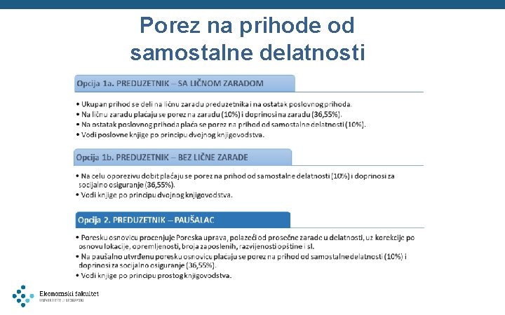 Porez na prihode od samostalne delatnosti 