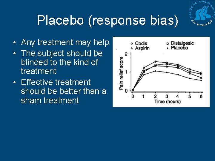 Placebo (response bias) • Any treatment may help • The subject should be blinded