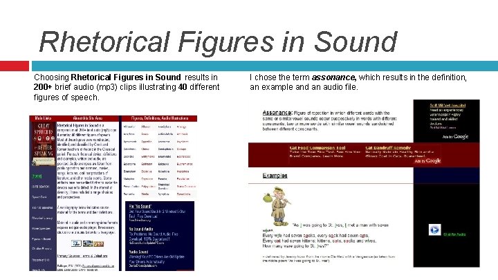Rhetorical Figures in Sound Choosing Rhetorical Figures in Sound results in 200+ brief audio