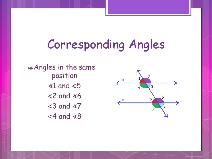 Corresponding Angles Corresponding Angles