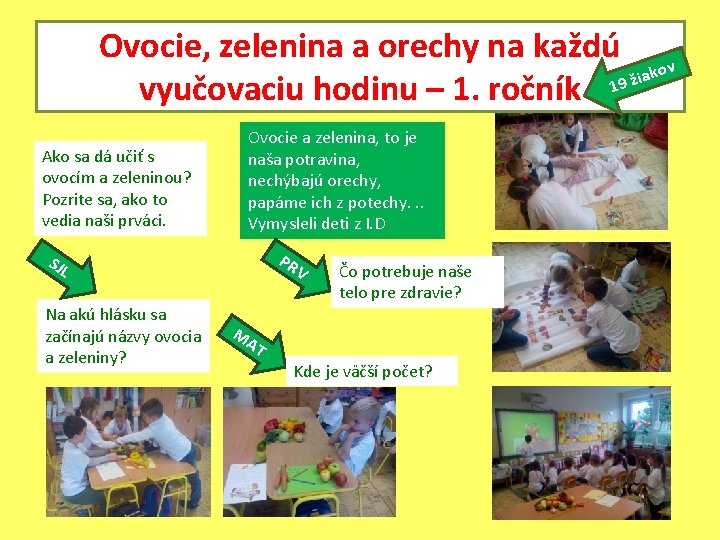 Ovocie, zelenina a orechy na každú v iako ž 9 vyučovaciu hodinu – 1.