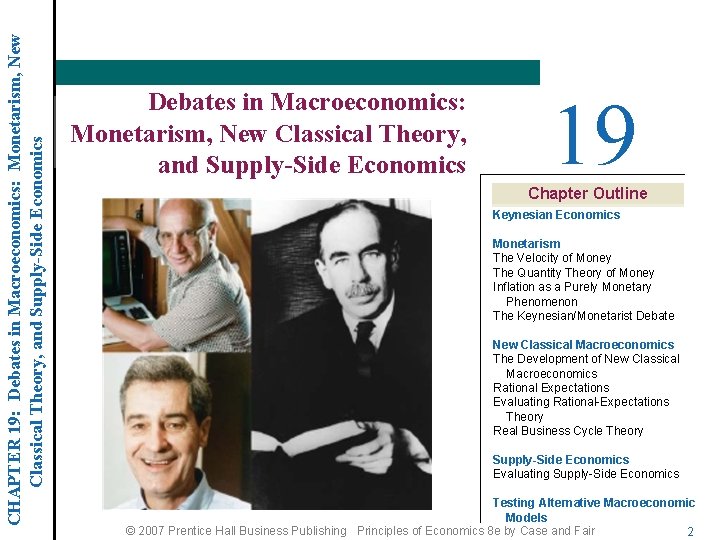 CHAPTER 19: Debates in Macroeconomics: Monetarism, New Classical Theory, and Supply-Side Economics 19 Chapter