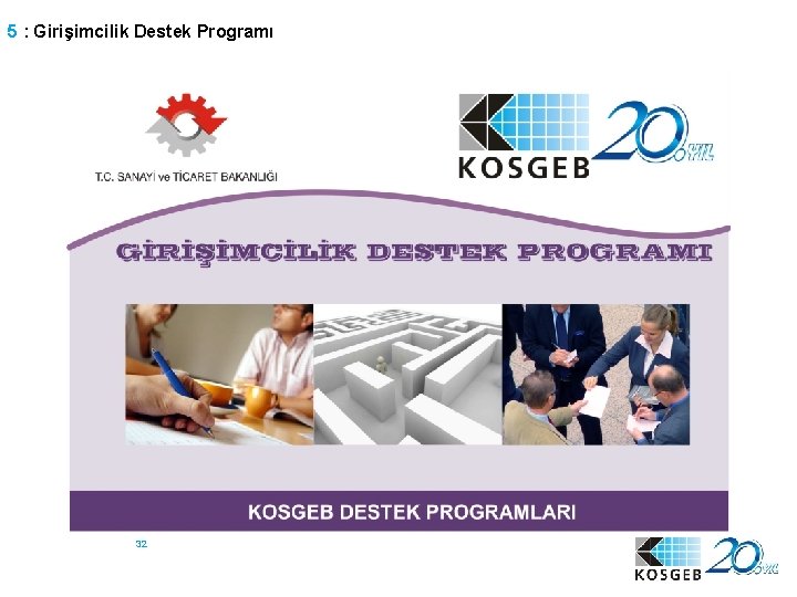 5 : Girişimcilik Destek Programı 32 