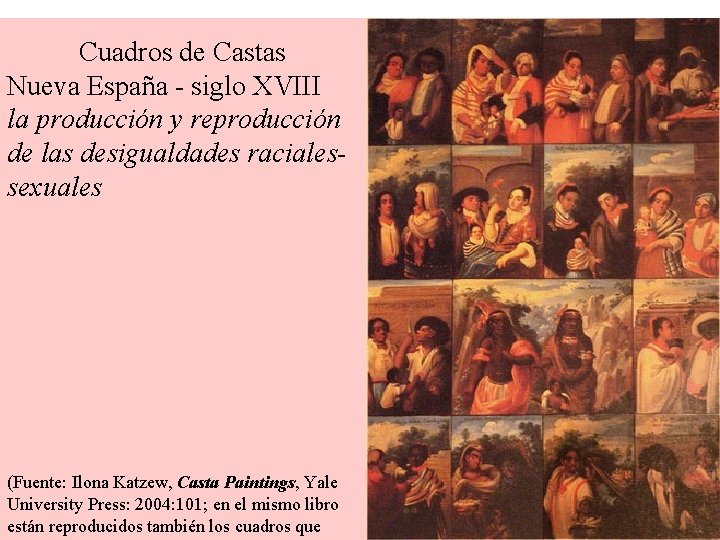 Cuadros de Castas Nueva España - siglo XVIII la producción y reproducción de las