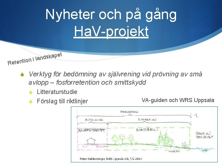 Nyheter och på gång Ha. V-projekt Reten pet a k s d n a