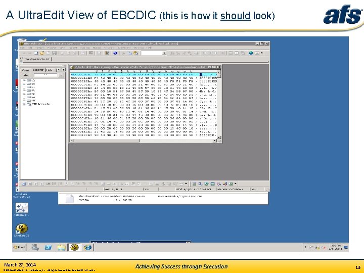 A Ultra. Edit View of EBCDIC (this is how it should look) March 27,