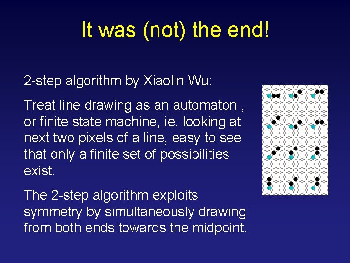 It was (not) the end! 2 -step algorithm by Xiaolin Wu: Treat line drawing It was (not) the end! 2 -step algorithm by Xiaolin Wu: Treat line drawing