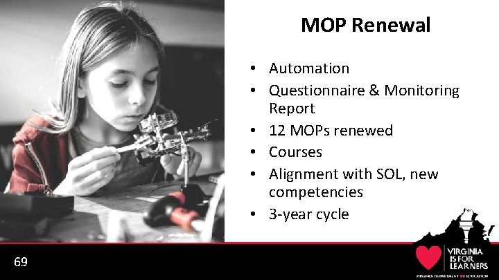 MOP Renewal • Automation • Questionnaire & Monitoring Report • 12 MOPs renewed •