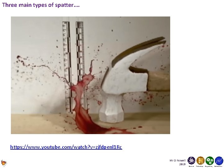 Three main types of spatter…. https: //www. youtube. com/watch? v=zjfdpenl 1 Rc Mr D