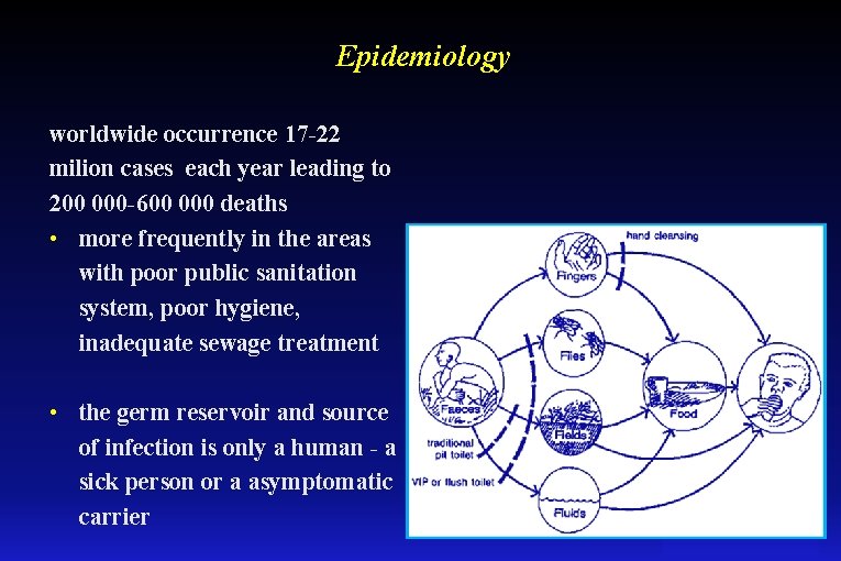 Epidemiology worldwide occurrence 17 -22 milion cases each year leading to 200 000 -600