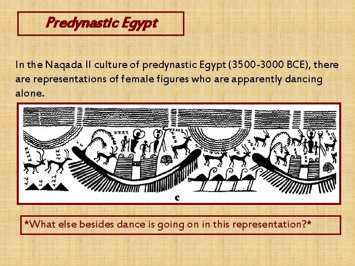 Predynastic Egypt In the Naqada II culture of predynastic Egypt (3500 -3000 BCE), there