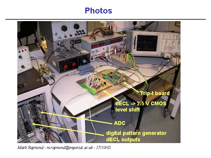 Photos Trip-t board d. ECL -> 2. 5 V CMOS level shift ADC digital