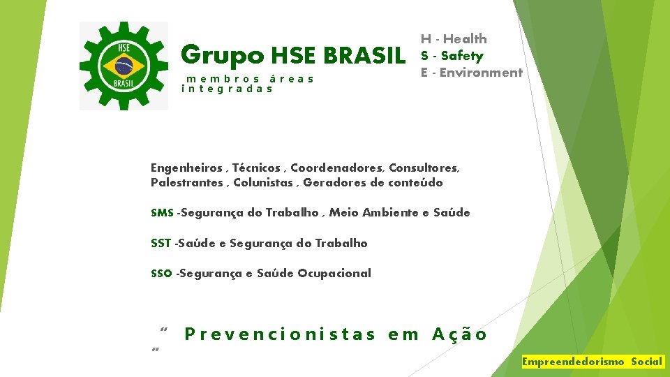 Grupo HSE BRASIL m e m b r o s á r e a