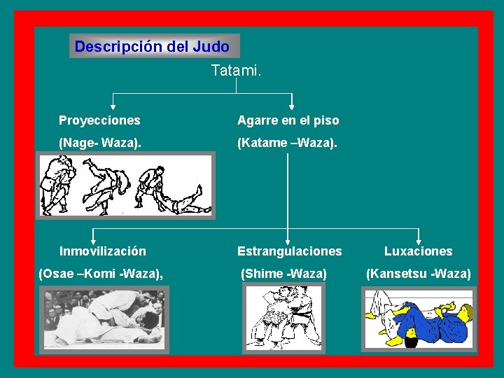 Descripción del Judo Tatami. Proyecciones Agarre en el piso (Nage- Waza). (Katame –Waza). Inmovilización