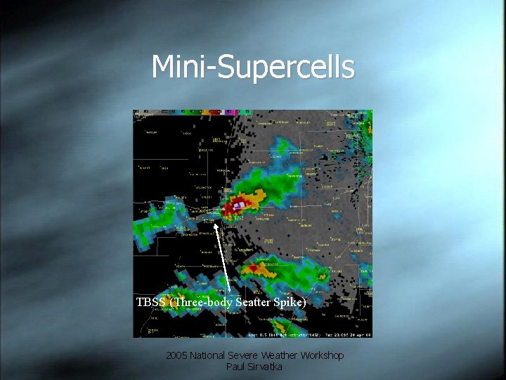 Mini-Supercells TBSS (Three-body Scatter Spike) 2005 National Severe Weather Workshop Paul Sirvatka 