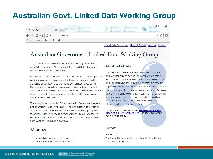 Australian Govt. Linked Data Working Group 