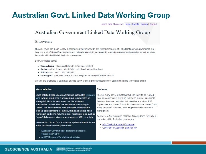Australian Govt. Linked Data Working Group 