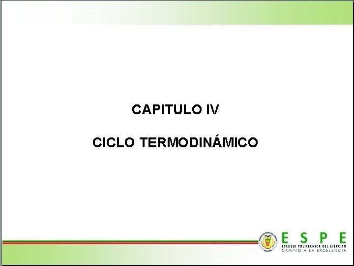 CAPITULO IV CICLO TERMODINÁMICO 