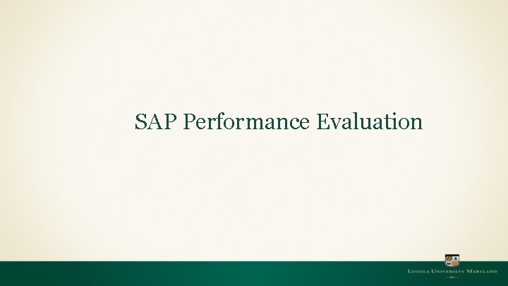 SAP Performance Evaluation 