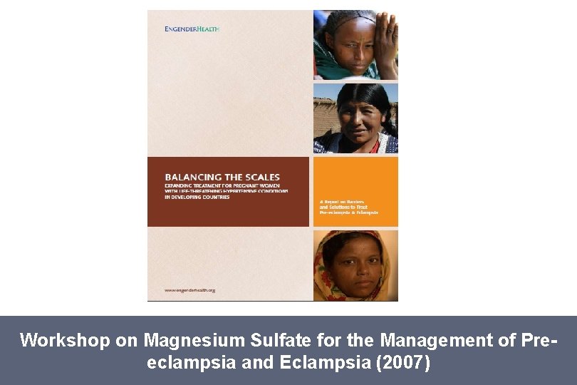 Workshop on Magnesium Sulfate for the Management of Preeclampsia and Eclampsia (2007) 