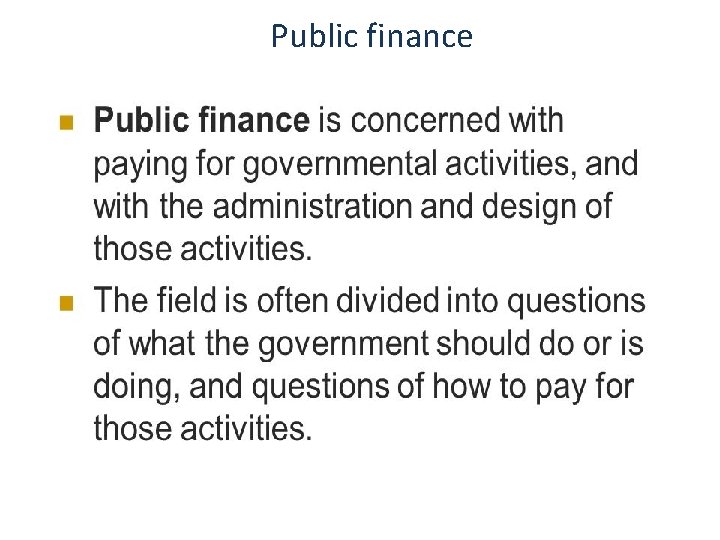 Public finance 
