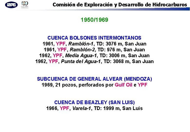Comisión de Exploración y Desarrollo de Hidrocarburos 1950/1969 CUENCA BOLSONES INTERMONTANOS 1961, YPF, Ramblón-1,
