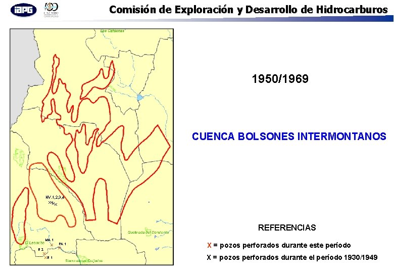 Comisión de Exploración y Desarrollo de Hidrocarburos 1950/1969 CUENCA BOLSONES INTERMONTANOS NV. 1, 2,