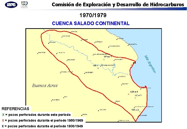 Comisión de Exploración y Desarrollo de Hidrocarburos 1970/1979 CUENCA SALADO CONTINENTAL Ma GP. es-1