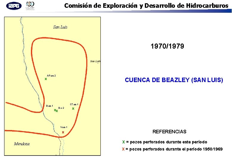 Comisión de Exploración y Desarrollo de Hidrocarburos San Luís 1970/1979 x AP. es-2 CUENCA