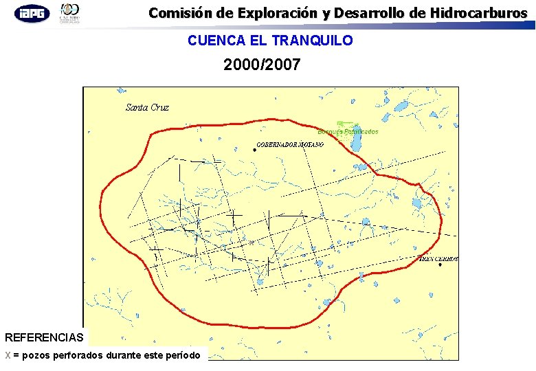 Comisión de Exploración y Desarrollo de Hidrocarburos CUENCA EL TRANQUILO 2000/2007 Santa Cruz x