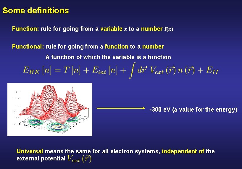 Some definitions Function: rule for going from a variable x to a number f(x)