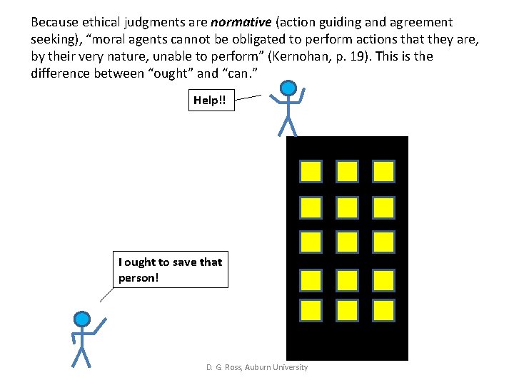 Because ethical judgments are normative (action guiding and agreement seeking), “moral agents cannot be