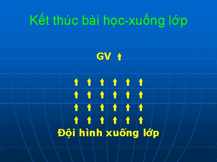 Kết thúc bài học-xuống lớp GV Đội hình xuống lớp 