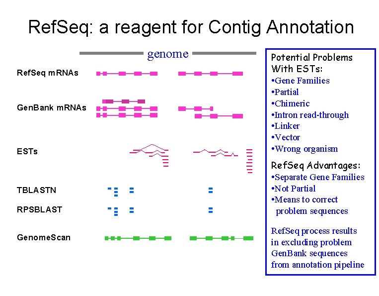 Ref. Seq: a reagent for Contig Annotation genome Ref. Seq m. RNAs Gen. Bank